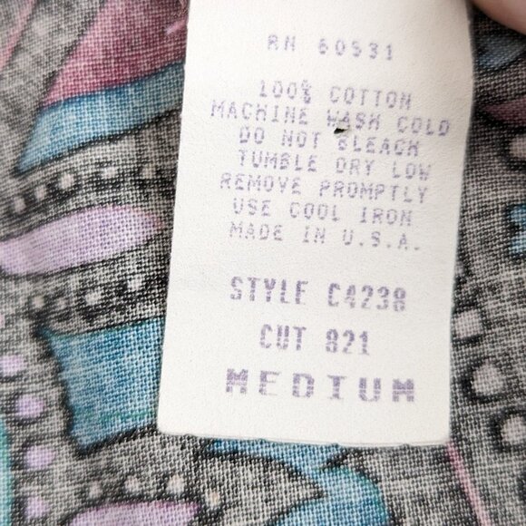 21 - Vintage Paisley Striped Western Button down - Picture 8 of 9